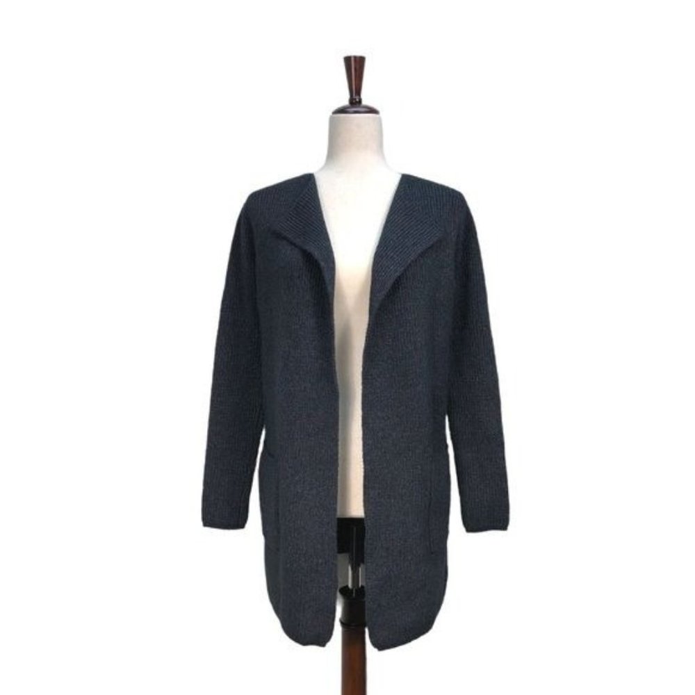 See You Soon Open Long Ribbed Cardigan w/ Pockets | Extra Small